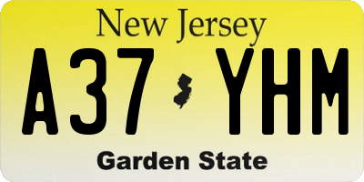 NJ license plate A37YHM