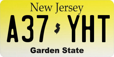 NJ license plate A37YHT