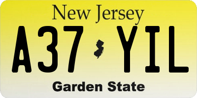 NJ license plate A37YIL