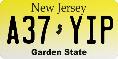 NJ license plate A37YIP