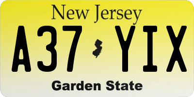 NJ license plate A37YIX