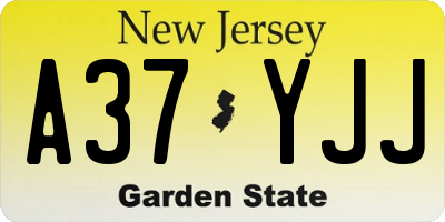 NJ license plate A37YJJ