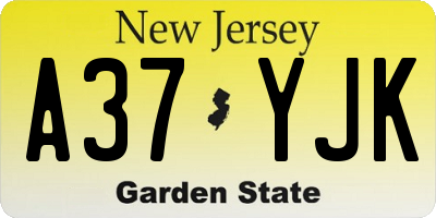 NJ license plate A37YJK