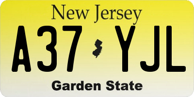NJ license plate A37YJL