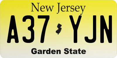 NJ license plate A37YJN