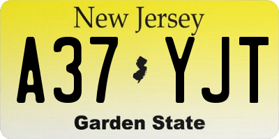 NJ license plate A37YJT