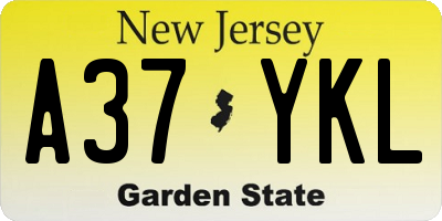 NJ license plate A37YKL