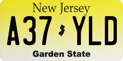 NJ license plate A37YLD