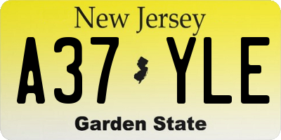 NJ license plate A37YLE