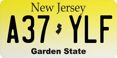 NJ license plate A37YLF