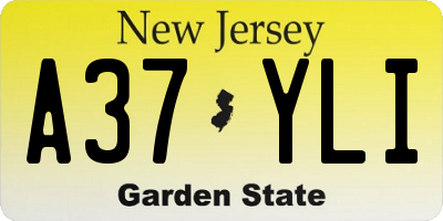 NJ license plate A37YLI