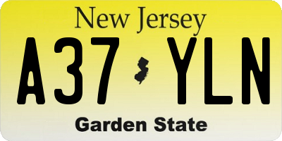 NJ license plate A37YLN
