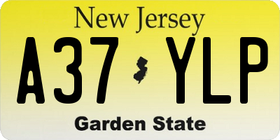 NJ license plate A37YLP