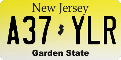 NJ license plate A37YLR