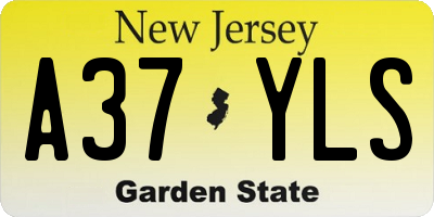NJ license plate A37YLS