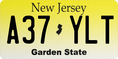 NJ license plate A37YLT