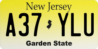 NJ license plate A37YLU