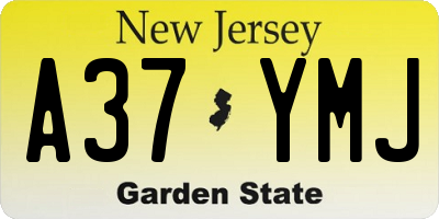 NJ license plate A37YMJ