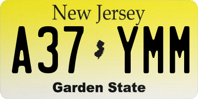 NJ license plate A37YMM