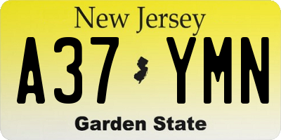 NJ license plate A37YMN