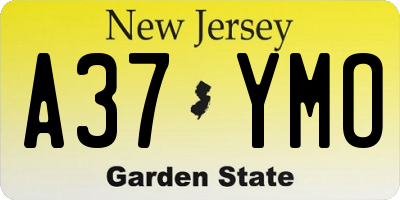 NJ license plate A37YMO