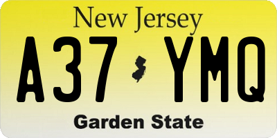 NJ license plate A37YMQ