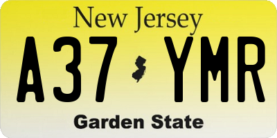 NJ license plate A37YMR