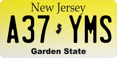NJ license plate A37YMS