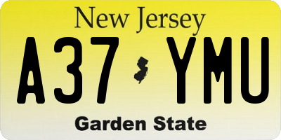 NJ license plate A37YMU