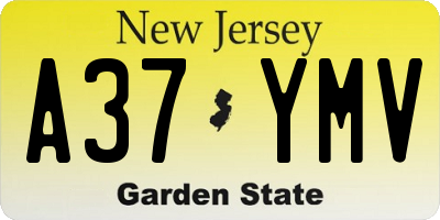 NJ license plate A37YMV