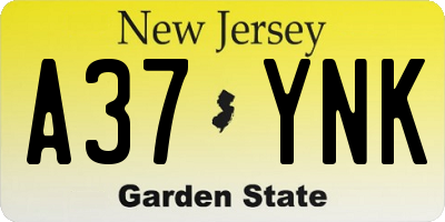 NJ license plate A37YNK