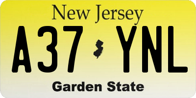 NJ license plate A37YNL