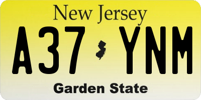 NJ license plate A37YNM