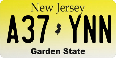 NJ license plate A37YNN
