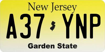 NJ license plate A37YNP