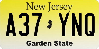 NJ license plate A37YNQ