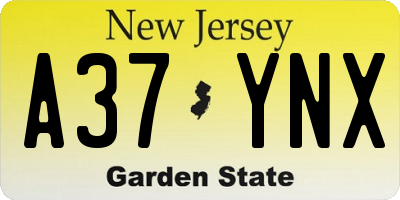 NJ license plate A37YNX