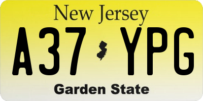 NJ license plate A37YPG