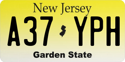 NJ license plate A37YPH