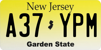 NJ license plate A37YPM