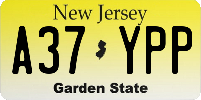 NJ license plate A37YPP