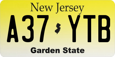 NJ license plate A37YTB