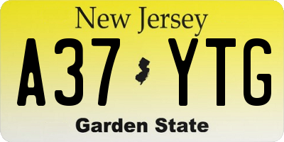 NJ license plate A37YTG