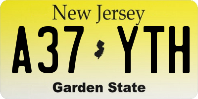NJ license plate A37YTH