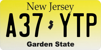 NJ license plate A37YTP
