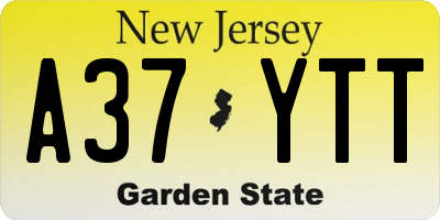 NJ license plate A37YTT