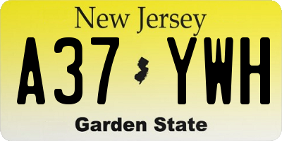 NJ license plate A37YWH