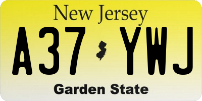NJ license plate A37YWJ