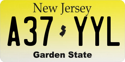 NJ license plate A37YYL