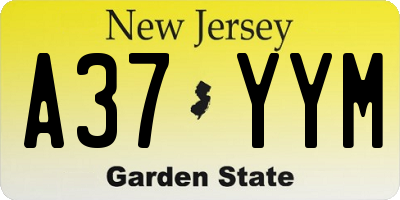 NJ license plate A37YYM